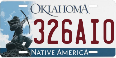 OK license plate 326AIO