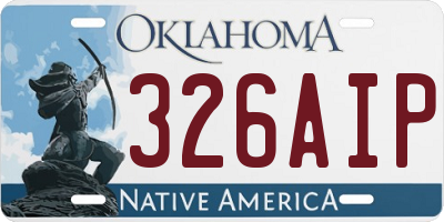 OK license plate 326AIP