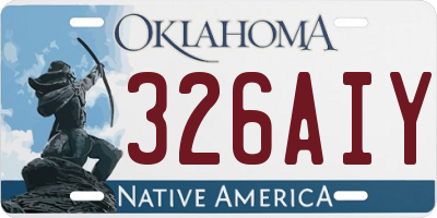 OK license plate 326AIY