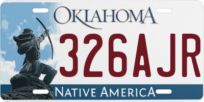 OK license plate 326AJR