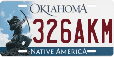 OK license plate 326AKM