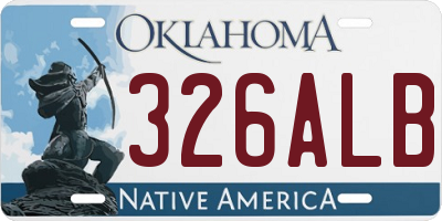 OK license plate 326ALB