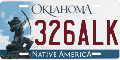 OK license plate 326ALK