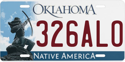 OK license plate 326ALO