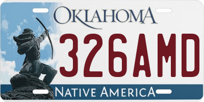OK license plate 326AMD
