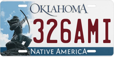 OK license plate 326AMI