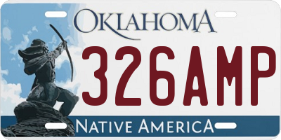 OK license plate 326AMP