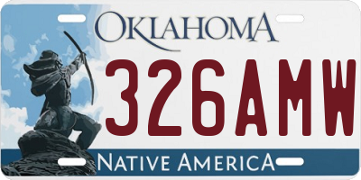 OK license plate 326AMW