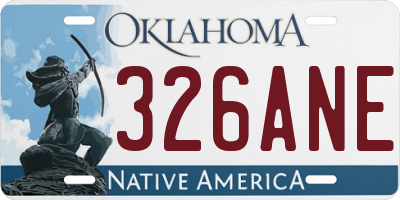 OK license plate 326ANE