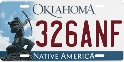 OK license plate 326ANF