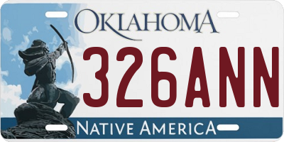 OK license plate 326ANN