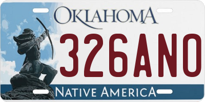 OK license plate 326ANO