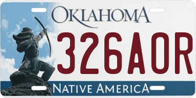 OK license plate 326AOR
