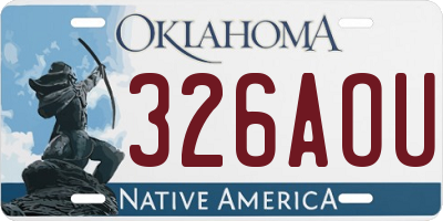 OK license plate 326AOU