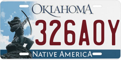OK license plate 326AOY