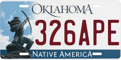 OK license plate 326APE