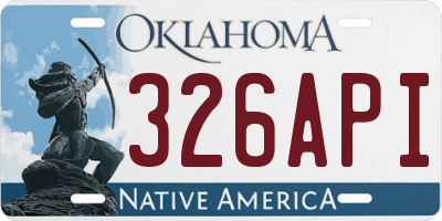 OK license plate 326API