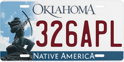 OK license plate 326APL