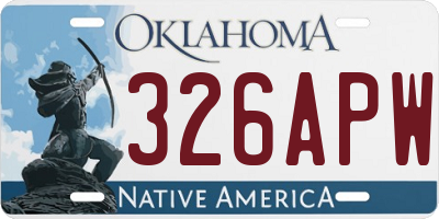 OK license plate 326APW