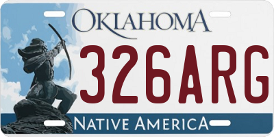 OK license plate 326ARG