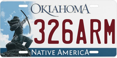 OK license plate 326ARM