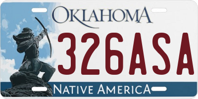 OK license plate 326ASA