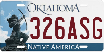OK license plate 326ASG