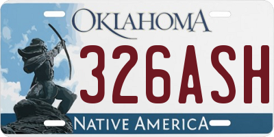 OK license plate 326ASH