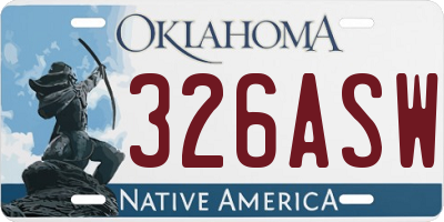 OK license plate 326ASW