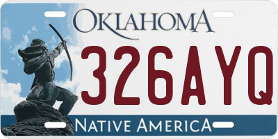 OK license plate 326AYQ