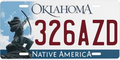 OK license plate 326AZD