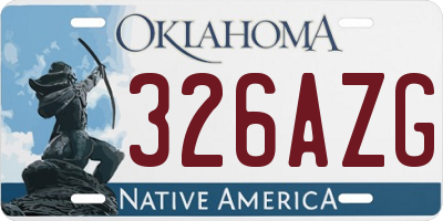 OK license plate 326AZG