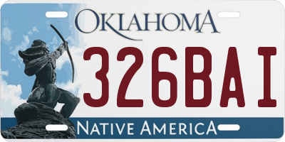 OK license plate 326BAI