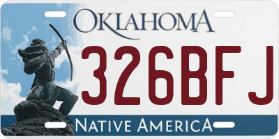 OK license plate 326BFJ