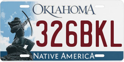 OK license plate 326BKL