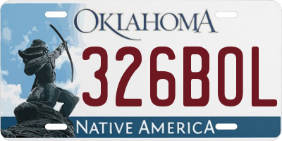 OK license plate 326BOL