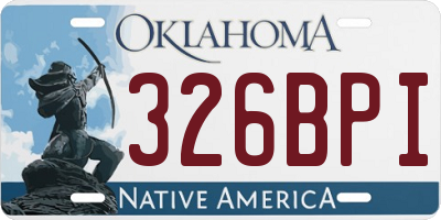 OK license plate 326BPI