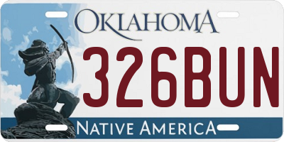 OK license plate 326BUN