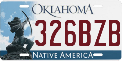 OK license plate 326BZB
