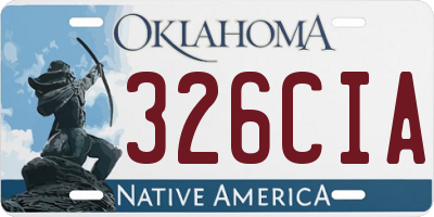 OK license plate 326CIA