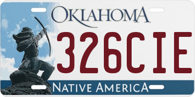 OK license plate 326CIE