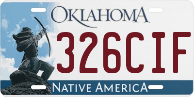 OK license plate 326CIF