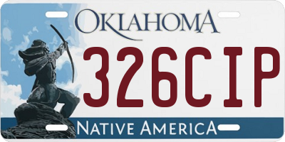 OK license plate 326CIP