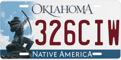 OK license plate 326CIW