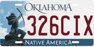 OK license plate 326CIX