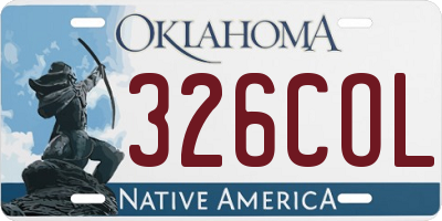 OK license plate 326COL