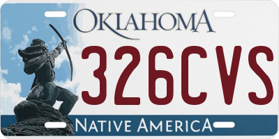 OK license plate 326CVS