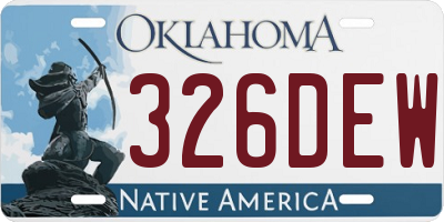 OK license plate 326DEW