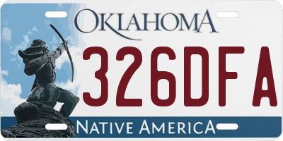 OK license plate 326DFA