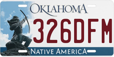 OK license plate 326DFM
